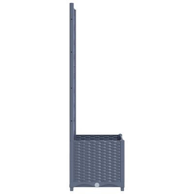 vidaXL Garden Planter with Trellis Blue Grey 40x40x136 cm PP
