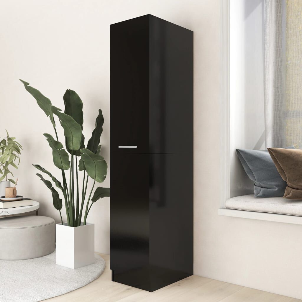 vidaXL Apothecary Cabinet Black 30x42.5x150 cm Engineered Wood