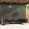 vidaXL 6 Piece Garden Lounge Set with Cushions Poly Rattan Dark Grey