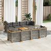 vidaXL 9 Piece Garden Sofa Set with Cushions Grey Poly Rattan