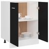 vidaXL Bottom Cabinet Black 60x46x81.5 cm Engineered Wood