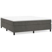 vidaXL Bed Frame without Mattress Dark Grey 180x200 cm Super King Velvet