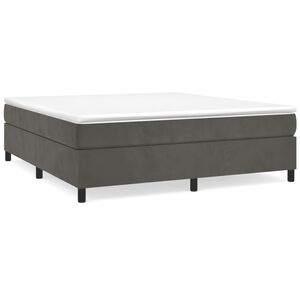 vidaXL Bed Frame without Mattress Dark Grey 180x200 cm Super King Velvet