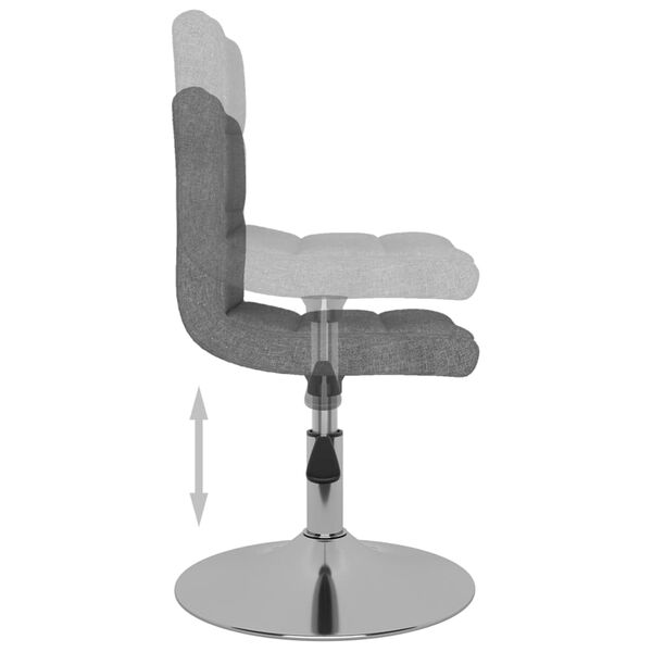 vidaXL Swivel Dining Chairs 2 pcs Light Grey Fabric