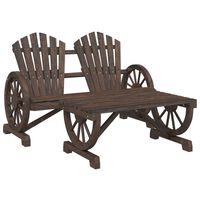 vidaXL 2 Piece Garden Lounge Set Solid Wood Fir, dark brown vidaXL 2 Piece Garden Lounge Set Solid Wood Fir
