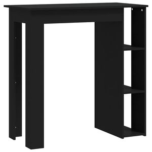 vidaXL Bar Table with Shelf Black 102x50x103.5 cm Engineered Wood