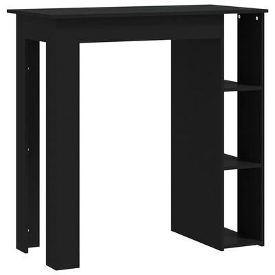 vidaXL Bar Table with Shelf Black 102x50x103.5 cm Engineered Wood, black vidaXL Bar Table with Shelf Black 102x50x103.5 cm Engineered Wood