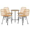 vidaXL 5 Piece Garden Dining Set Poly Rattan