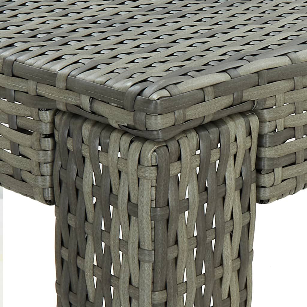 vidaXL Garden Bar Table Grey 100x60.5x110.5 cm Poly Rattan