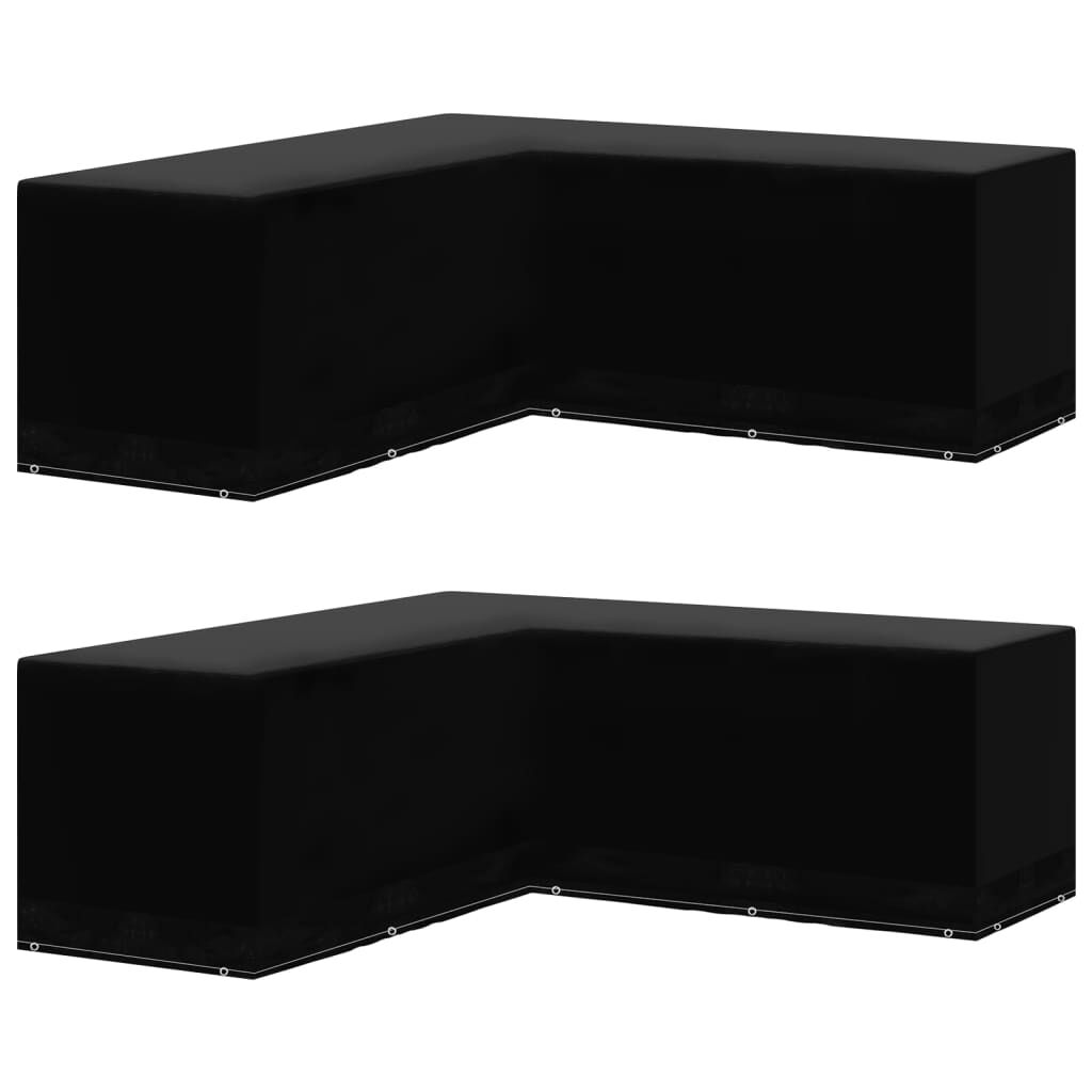 vidaXL Garden Furniture Covers 2 pcs L-Shaped 12 Eyelets 250x250x90 cm