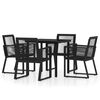 vidaXL 5 Piece Garden Dining Set Black