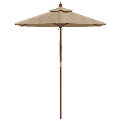 vidaXL Garden Parasol with Wooden Pole Taupe 196x231 cm, taupe vidaXL Garden Parasol with Wooden Pole Taupe 196x231 cm