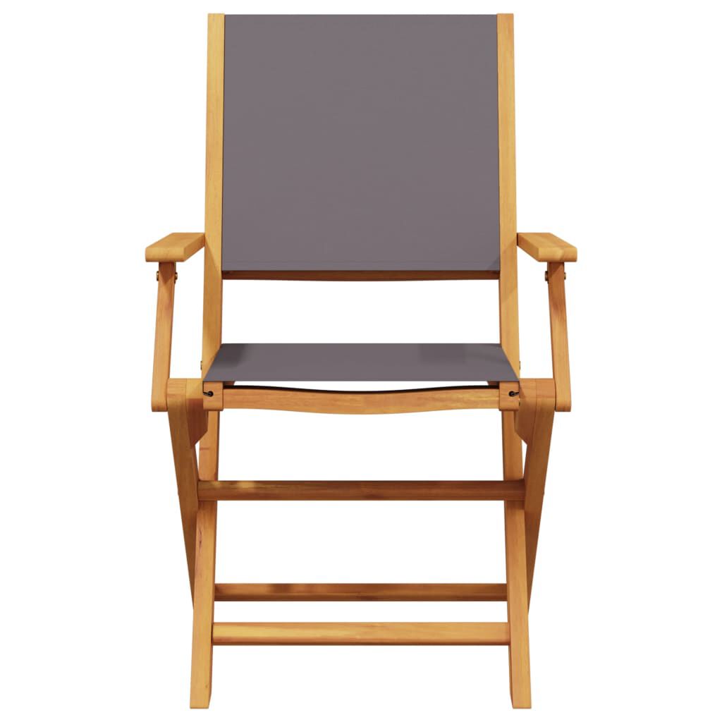 vidaXL Folding Garden Chairs 4 pcs Anthracite Fabric and Solid Wood