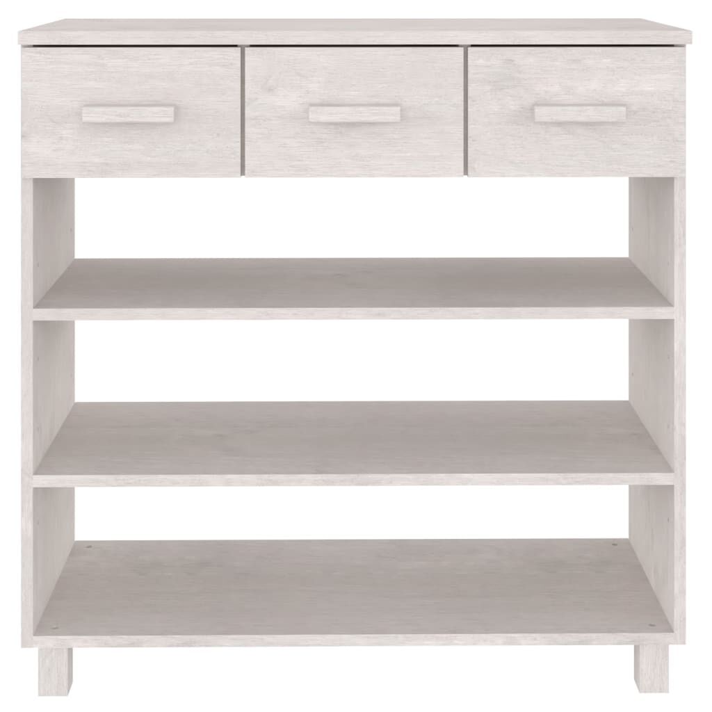 vidaXL Console Table HAMAR White 90x35x90 cm Solid Wood Pine