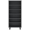 vidaXL CD Cabinet HAMAR Dark Grey 45x18x100 cm Solid Wood Pine