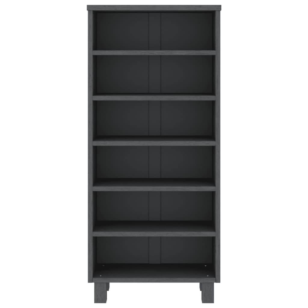 vidaXL CD Cabinet HAMAR Dark Grey 45x18x100 cm Solid Wood Pine