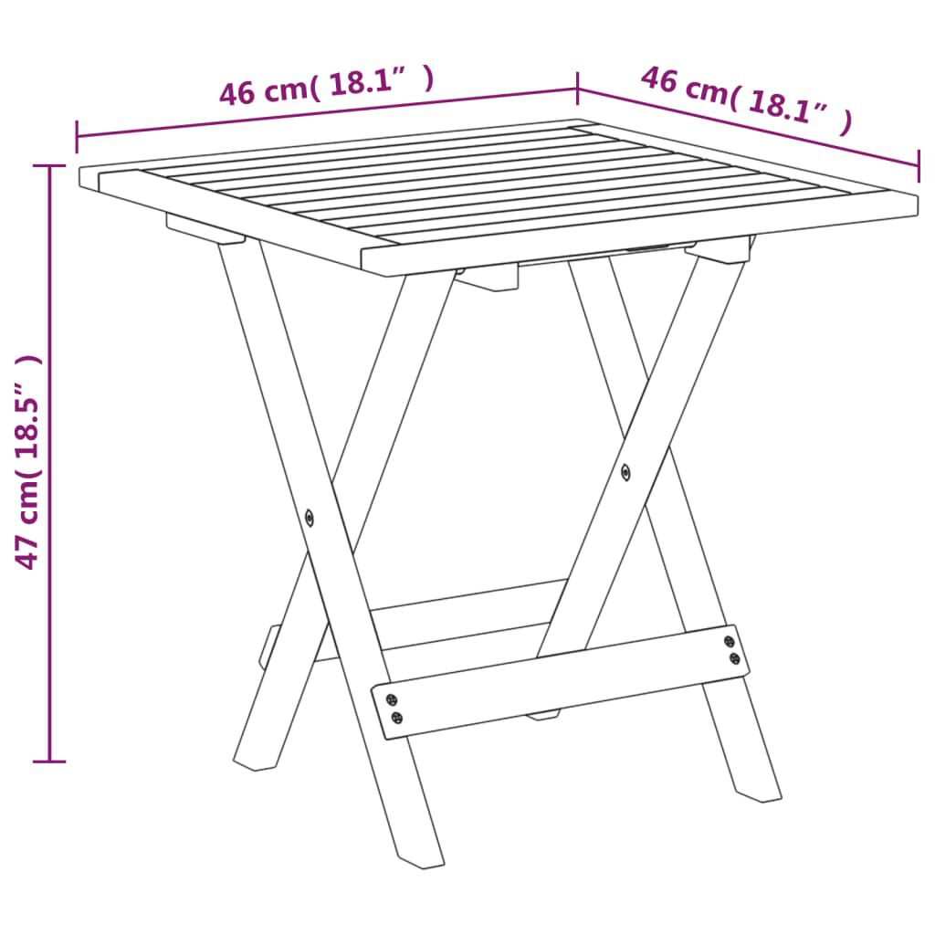 vidaXL Outdoor Deck Chair with Footrest and Table Solid Wood Acacia