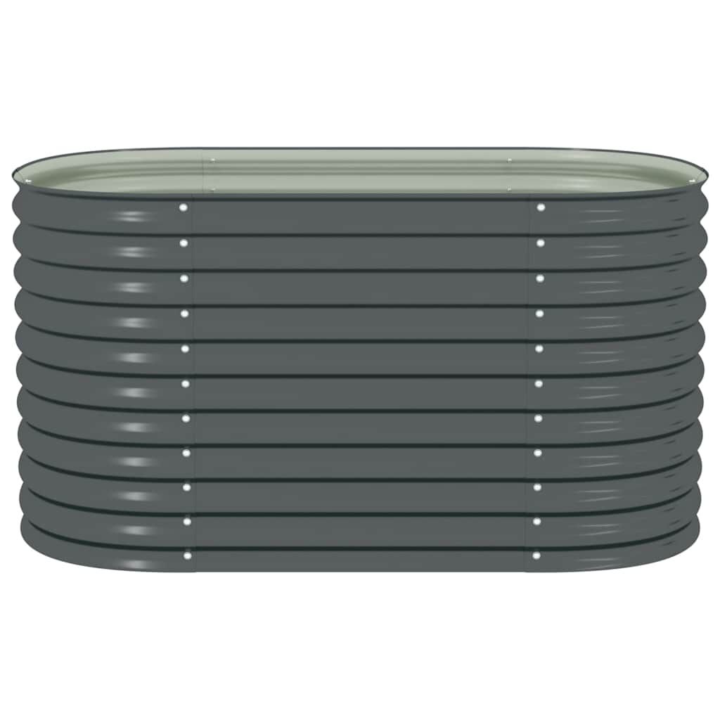 vidaXL Garden Raised Bed 160x80x81 cm Galvanised Steel Grey