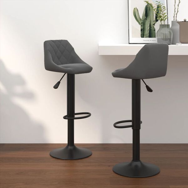 vidaXL Bar Stools 2 pcs Dark Grey Velvet