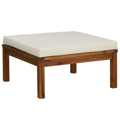 vidaXL 3 Piece Garden Lounge Set with Cream White Cushions Acacia Wood