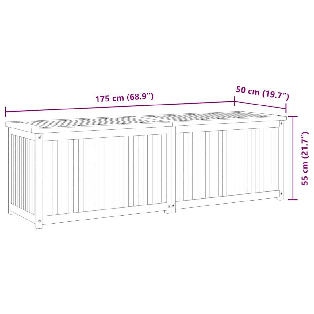 vidaXL Garden Box 175x50x55 cm Solid Wood Teak