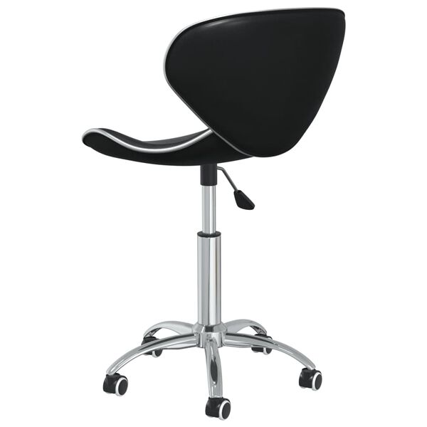 vidaXL Swivel Dining Chairs 4 pcs Black Faux Leather