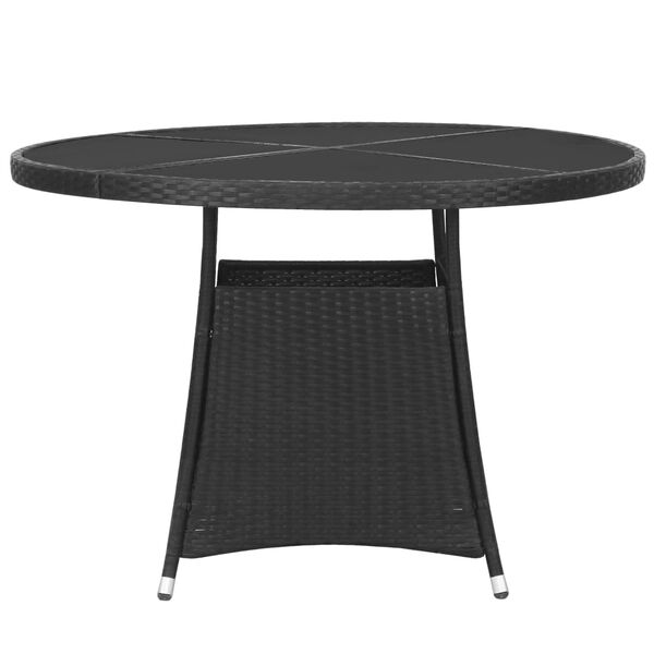 vidaXL 5 Piece Garden Dining Set Poly Rattan Black