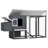 vidaXL Outdoor Chicken Cage Hen House with 1 Egg Cage Grey Wood