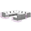 vidaXL 9 Piece Garden Lounge Set with Cushions Black Poly Rattan