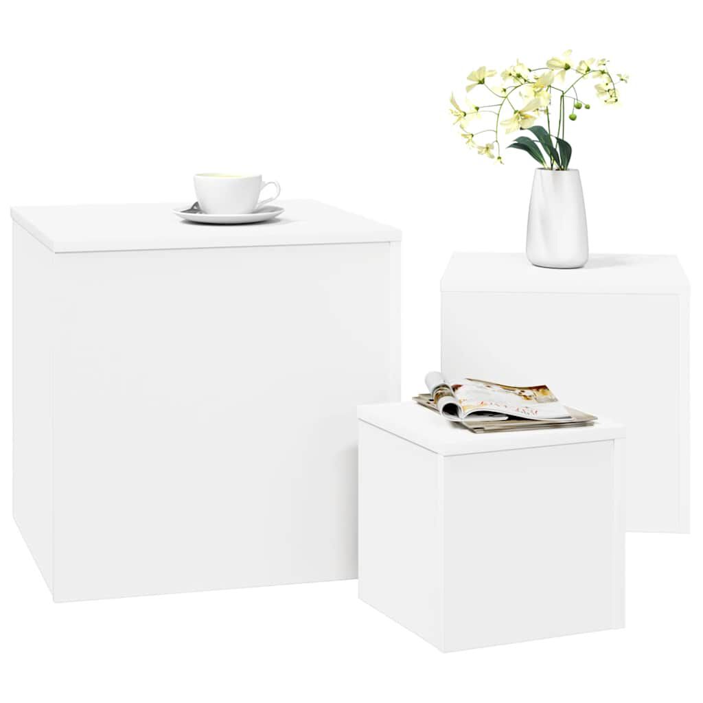 vidaXL Side Tables 3 pcs White Engineered Wood