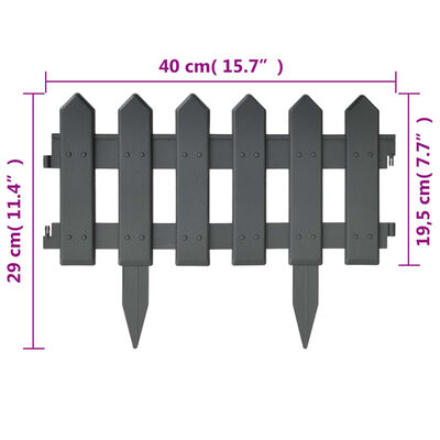 vidaXL Lawn Edgings 25 pcs Anthracite 10 m PP, anthracite vidaXL Lawn Edgings 25 pcs Anthracite 10 m PP