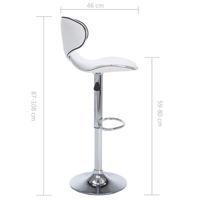 vidaXL Bar Stools 2 pcs White Faux Leather, white vidaXL Bar Stools 2 pcs White Faux Leather