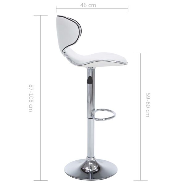 vidaXL Bar Stools 2 pcs White Faux Leather