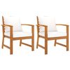 vidaXL Garden Chairs 2 pcs with Cream Cushion Solid Acacia Wood