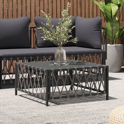 vidaXL Garden Table Anthracite 70x70x34 cm Woven Fabric