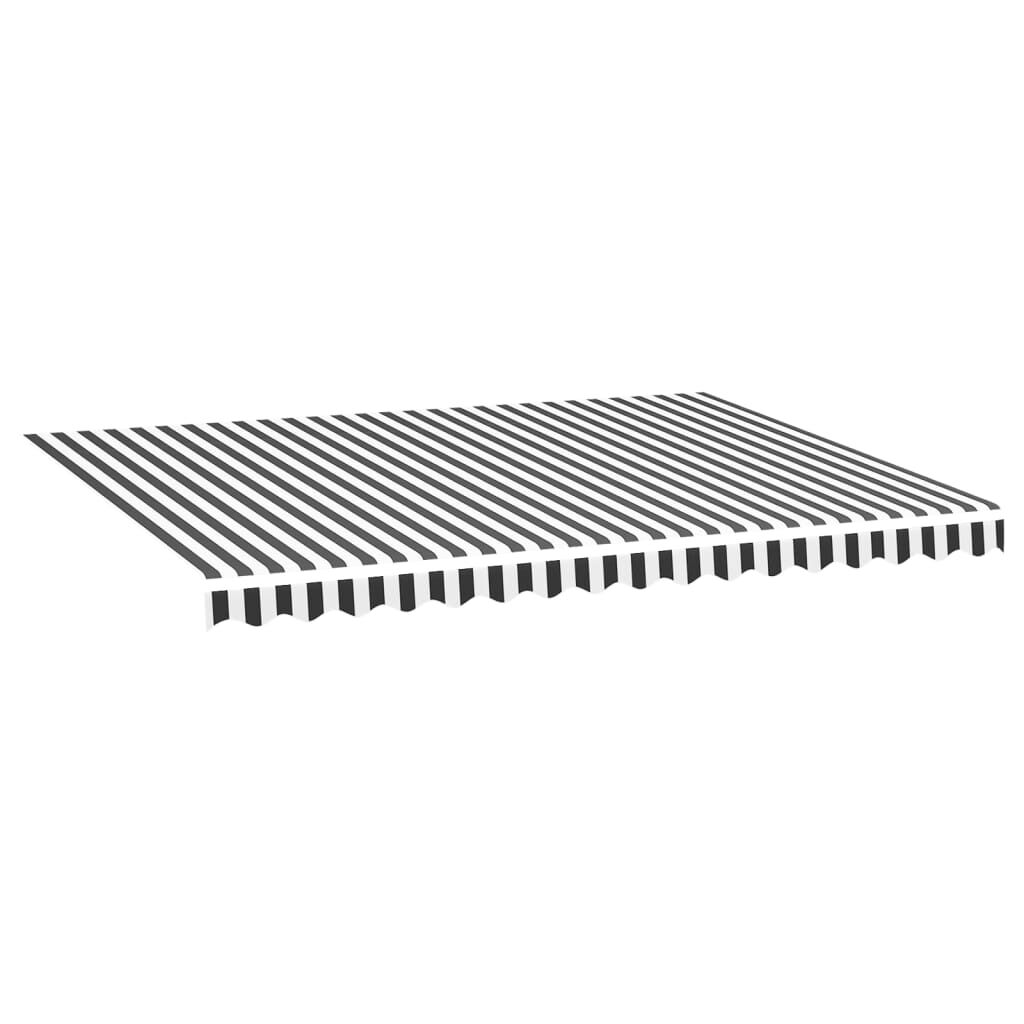 vidaXL Replacement Fabric for Awning Anthracite and White 4x3 m