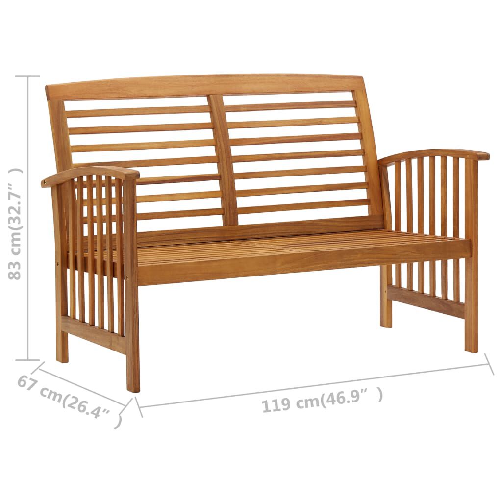 vidaXL 2 Piece Garden Lounge Set Solid Acacia Wood
