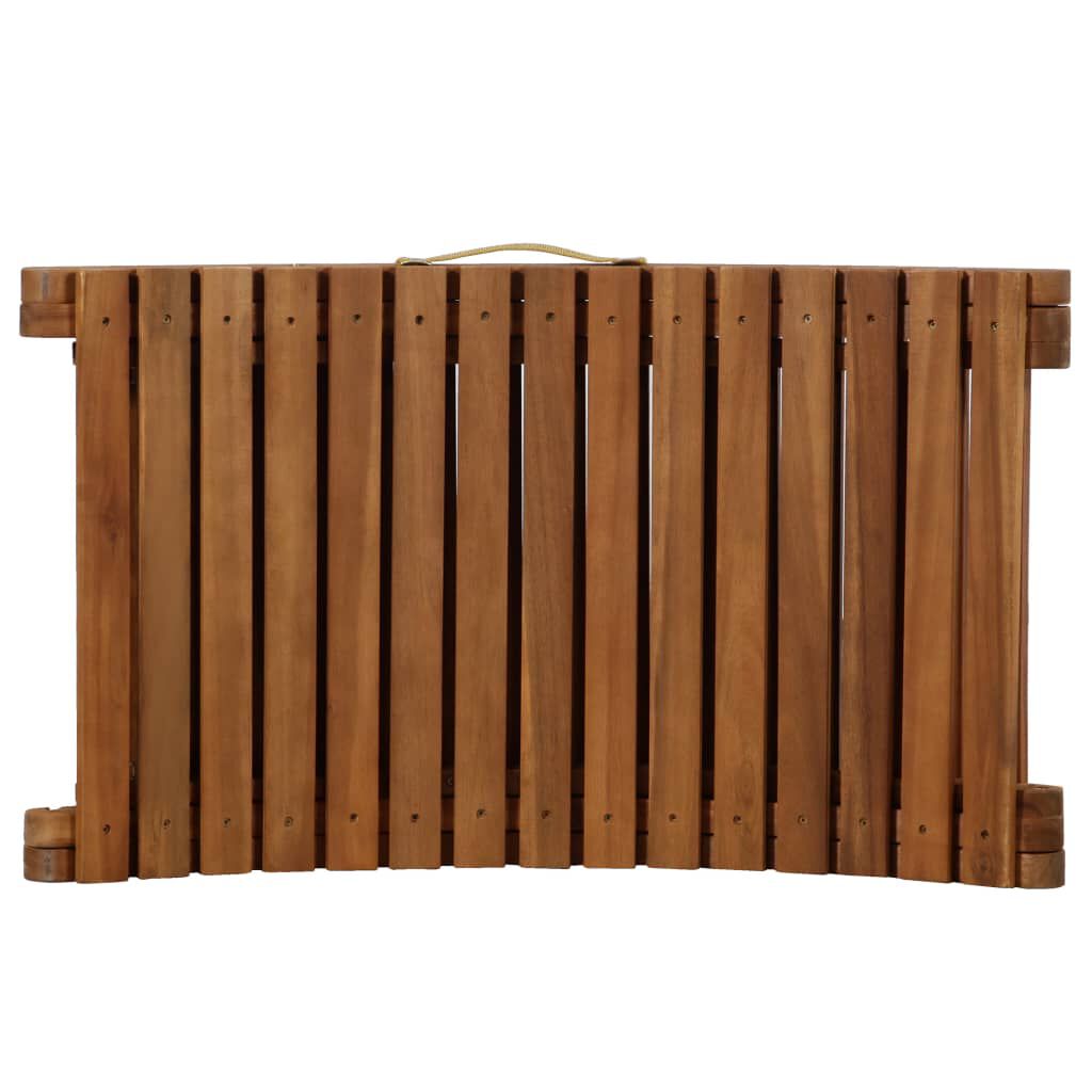 vidaXL Sun Lounger with Cushion Solid Acacia Wood Cream