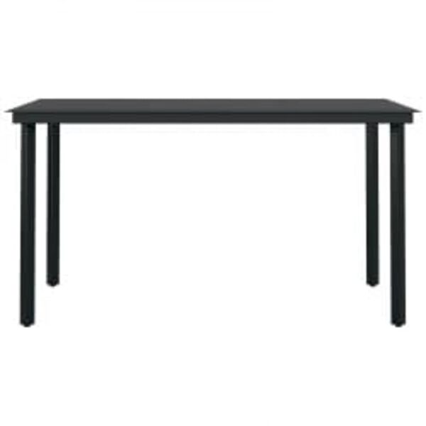 vidaXL 5 Piece Outdoor Dining Set with Cushions Black