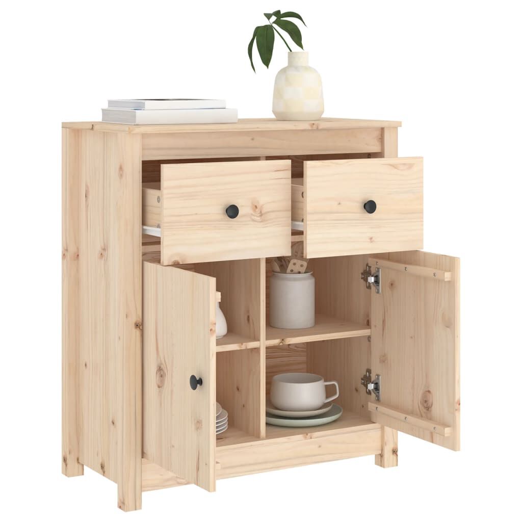vidaXL Sideboard 70x35x80 cm Solid Wood Pine