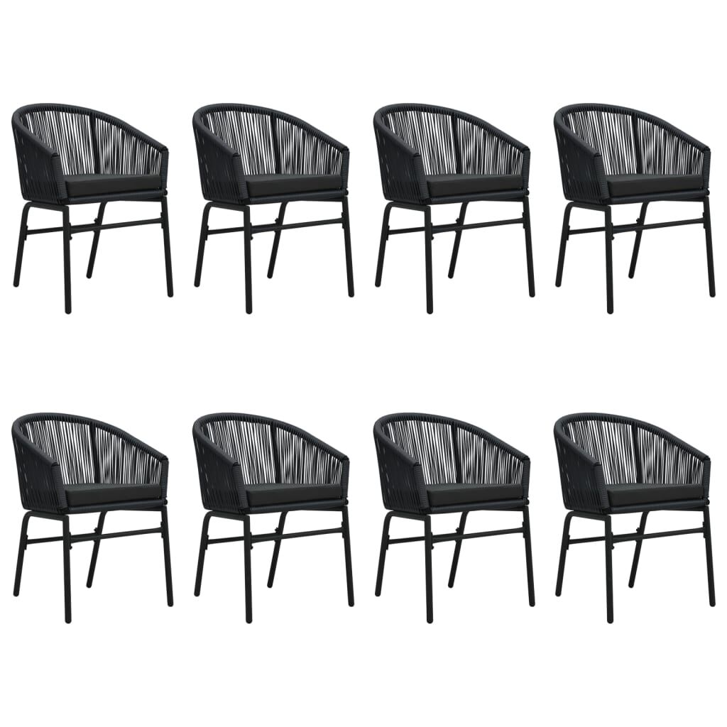 vidaXL 9 Piece Garden Dining Set Black