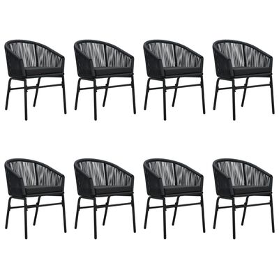 vidaXL 9 Piece Garden Dining Set Black, black vidaXL 9 Piece Garden Dining Set Black