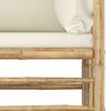 vidaXL 7 Piece Garden Lounge Set with Cream White Cushions Bamboo