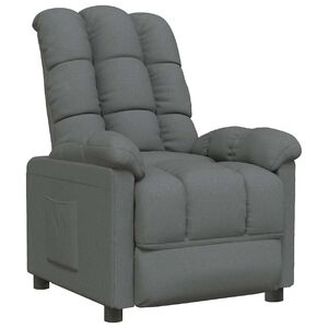 vidaXL Recliner Chair Dark Grey Fabric