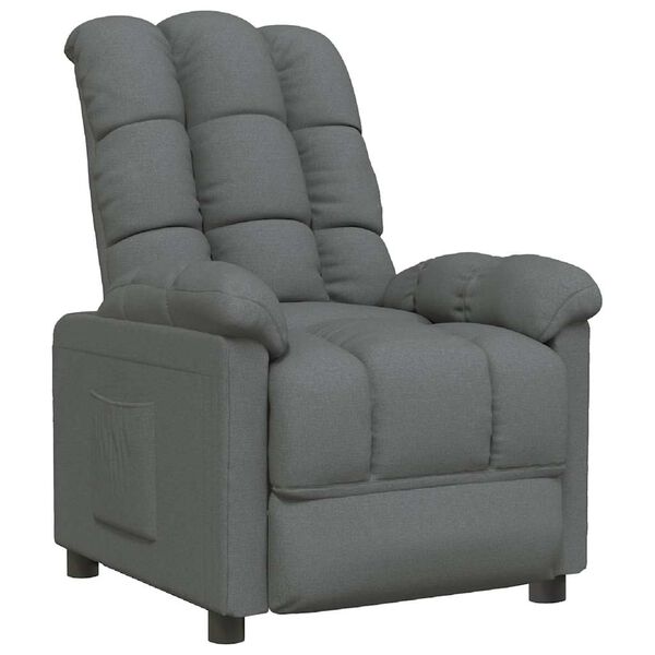vidaXL Recliner Chair Dark Grey Fabric