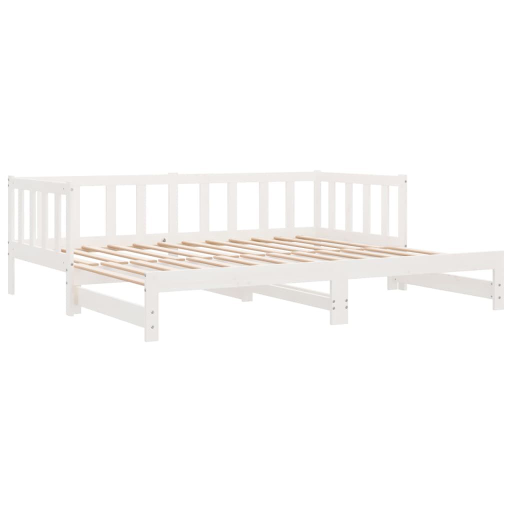 vidaXL Pull-out Day Bed without Mattress White 2x(90x200)cm