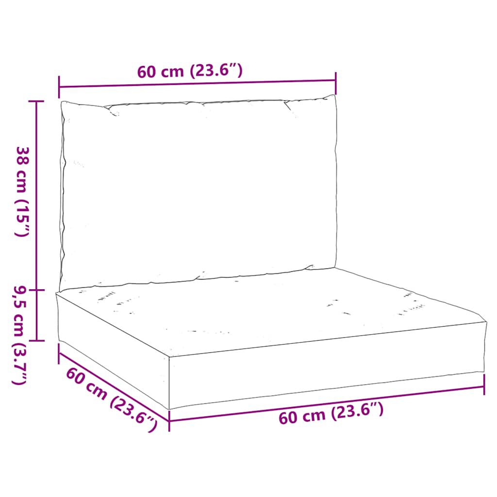 vidaXL Pallet Cushions 2 pcs Black Oxford Fabric