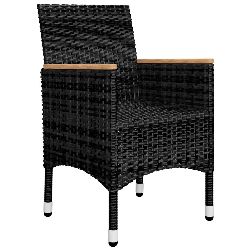 vidaXL 9 Piece Garden Dining Set Black