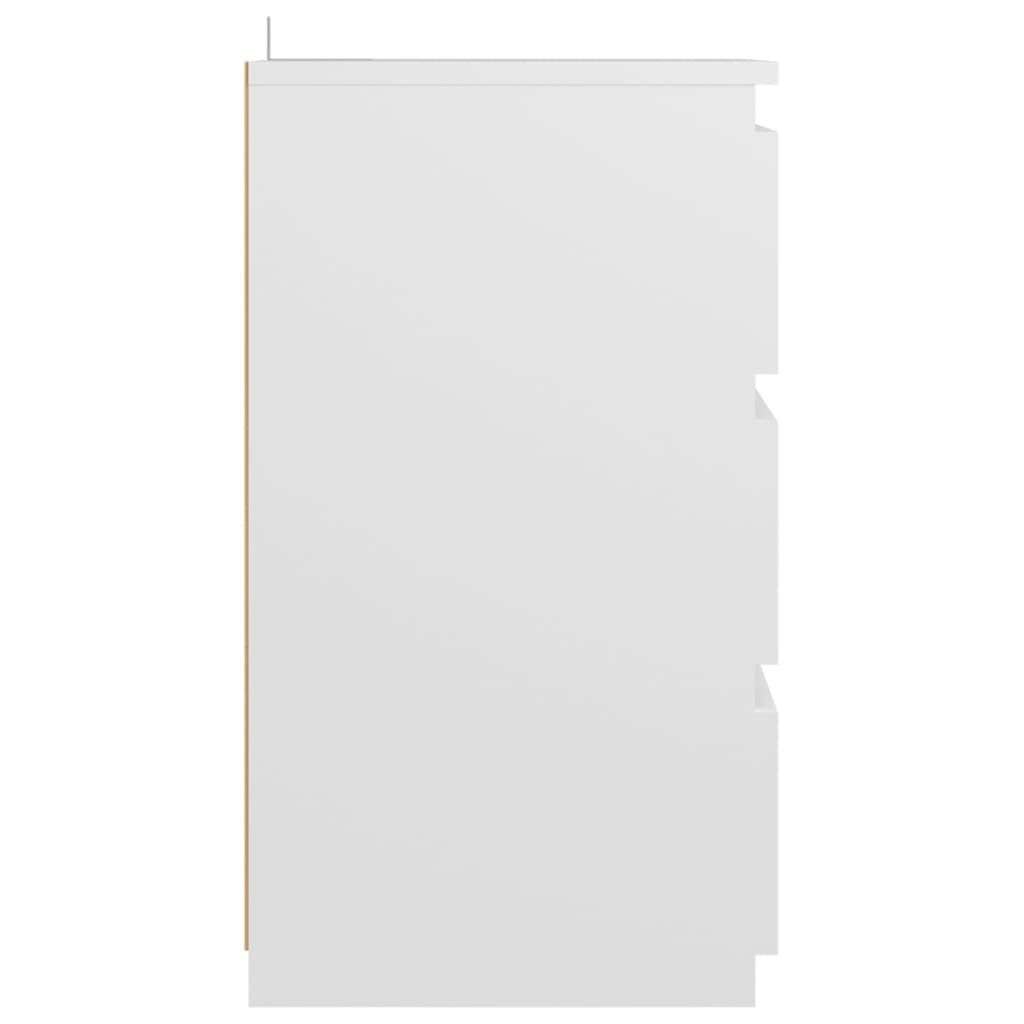 vidaXL Bed Cabinet White 40x35x62.5 cm Engineered Wood