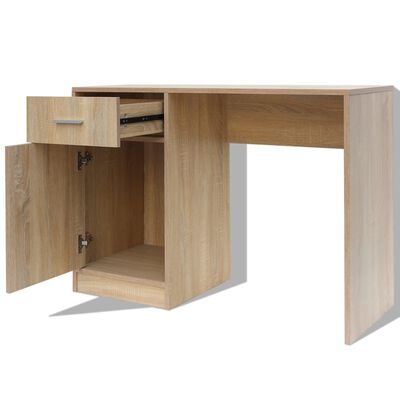vidaXL Desk with Drawer and Cabinet Oak 100x40x73 cm, oak vidaXL Desk with Drawer and Cabinet Oak 100x40x73 cm